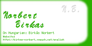norbert birkas business card