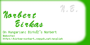 norbert birkas business card